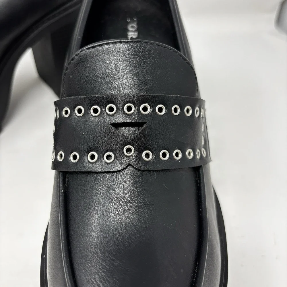 NWT Torrid Platform Grommet Loafers Black Chunky Lug Heel Women's 9 Y2K